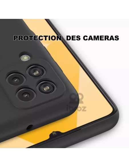 LSR Case Samsung A22 (4G) Liquid Silicone + 9H Tempered Glass - Black...