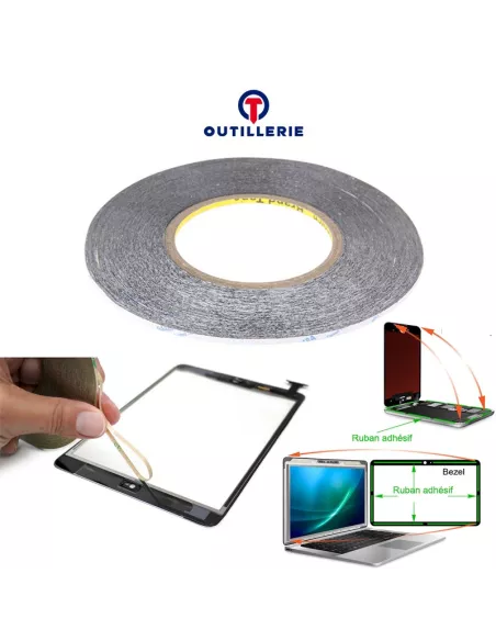 Scotch, 3M double-sided adhesive tape (2mm) + Cutter for flush-mount...