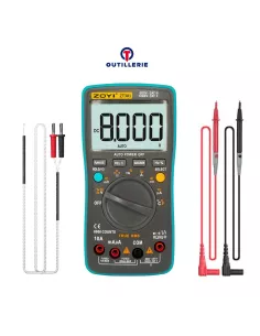 Multimètre Numérique 8000 Points - True RMS, Voltmètre, Thermomètre...