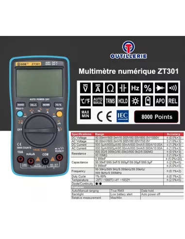 8000 Point Digital Multimeter - True RMS, Voltmeter, Thermometer...