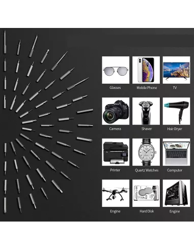 Pack Premium Mini Tournevis Sans Fil de Précision - 58 pièces + Pla...