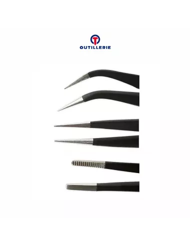 Pack de 3 Pinces de précision (Tweezer) Antistatiques réparation Sm...