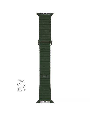 Genuine Leather Strap Apple Watch 7, 6, SE, 5, 4, 3 - Green Seq...
