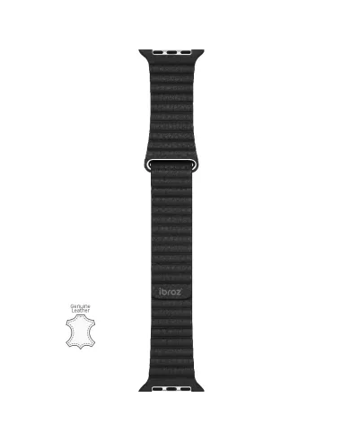 Genuine Leather Strap Apple Watch 7, 6, SE, 5, 4, 3 - Black | I...