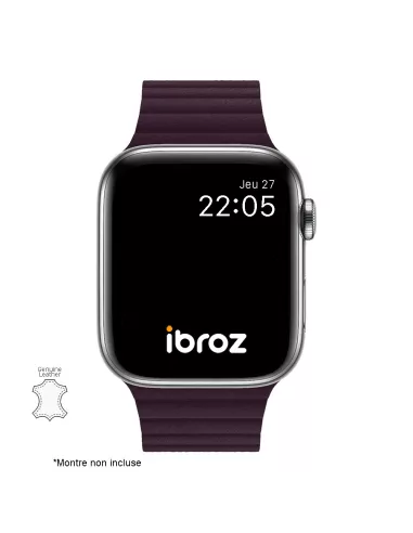 Genuine Leather Strap Apple Watch 7, 6, SE, 5, 4, 3 - Cerise N...