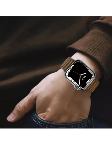 Bracelet en Cuir véritable Apple Watch 7, 6, SE, 5, 4, 3 - Havane |...