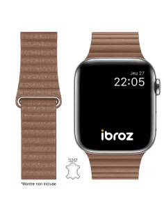 Bracelet en Cuir véritable Apple Watch 7, 6, SE, 5, 4, 3 - Havane |...