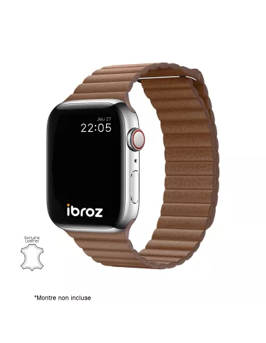 Bracelet en Cuir véritable Apple Watch 7, 6, SE, 5, 4, 3 - Havane |...