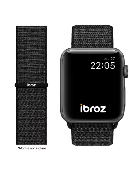 Nylon Loop Sport Wristband for Apple Watch 8, 7, 6, SE, 5, 4, 3 - N...