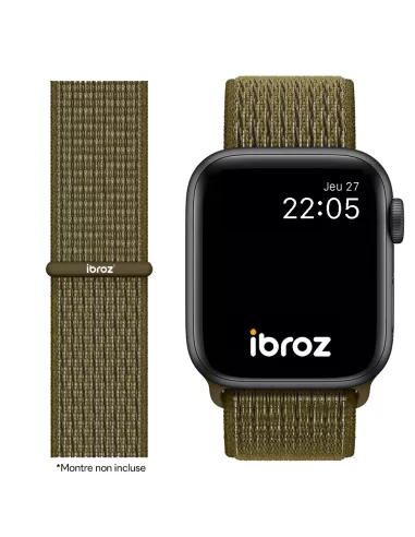 Nylon Loop Sport Wristband for Apple Watch 7, 6, SE, 5, 4, 3 - Khaki...