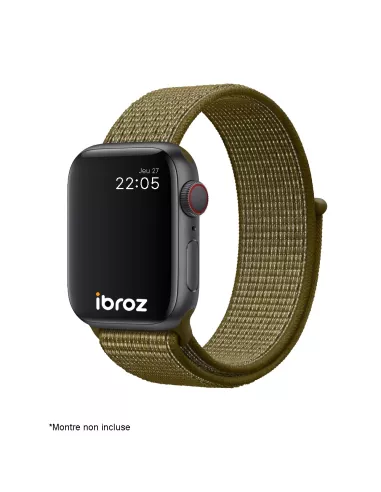 Bracelet Nylon Loop Sport pour Apple Watch 7, 6, SE, 5, 4, 3 - Kaki...