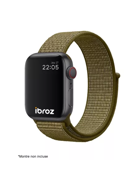 Nylon Loop Sport Wristband for Apple Watch 7, 6, SE, 5, 4, 3 - Khaki...