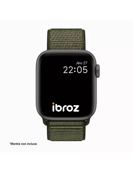 Nylon Loop Sport Wristband for Apple Watch 7, 6, SE, 5, 4, 3 - Khaki...