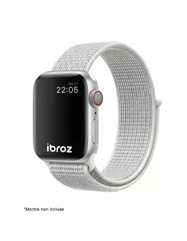Nylon Loop Sport Wristband for Apple Watch 7, 6, SE, 5, 4, 3 - White...