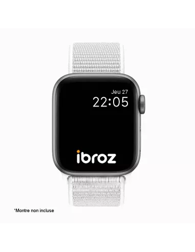 Nylon Loop Sport Wristband for Apple Watch 7, 6, SE, 5, 4, 3 - White...