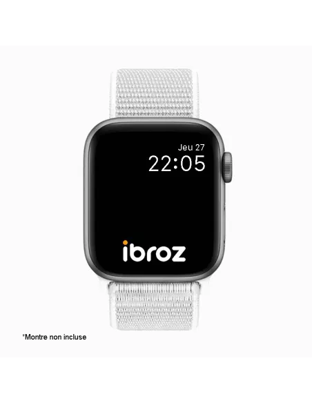 Nylon Loop Sport Wristband for Apple Watch 7, 6, SE, 5, 4, 3 - White...