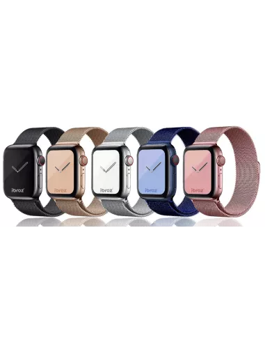 Bracelet Apple Watch 7, 6, SE, 5, 4, 3 - Maille milanaise acier - G...