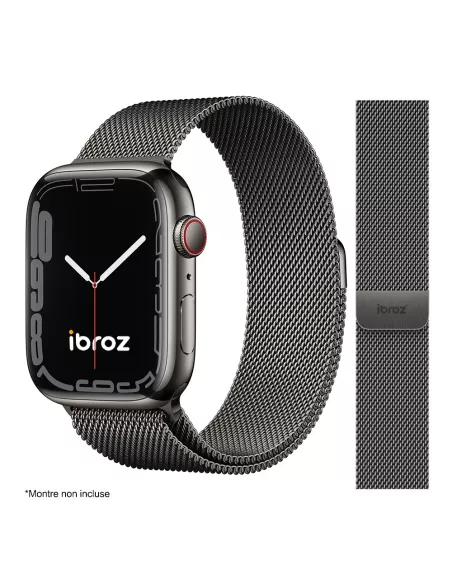 Bracelet Apple Watch 7, 6, SE, 5, 4, 3 - Maille milanaise acier - G...