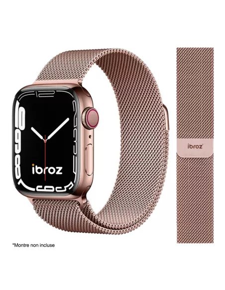 Bracelet Apple Watch 8, 7, 6, SE, 5, 4, 3 - Maille milanaise acier ...