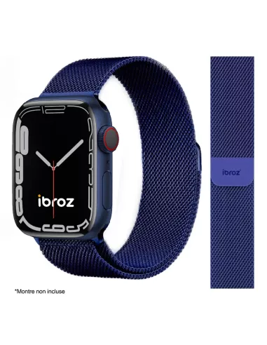 Bracelet Apple Watch 8, 7, 6, SE, 5, 4, 3 - Maille milanaise acier ...