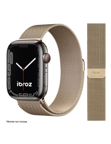 Bracelet Apple Watch 8, 7, 6, SE, 5, 4, 3 - Maille milanaise acier ...