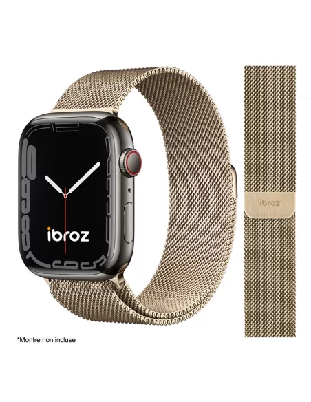 Bracelet Apple Watch 8, 7, 6, SE, 5, 4, 3 - Maille milanaise acier ...