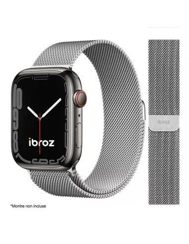 Bracelet Apple Watch 8, 7, 6, SE, 5, 4, 3 - Maille milanaise acier ...