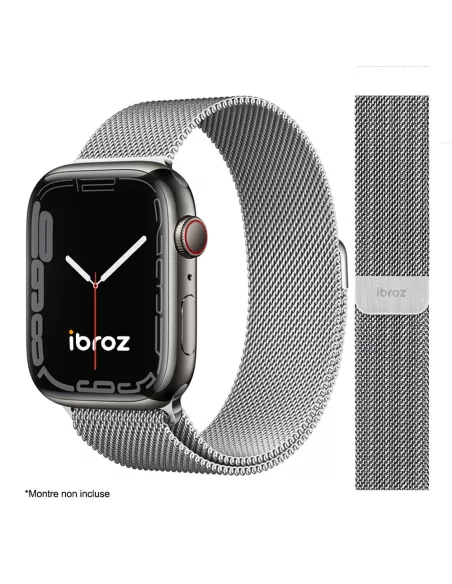 Bracelet Apple Watch 8, 7, 6, SE, 5, 4, 3 - Maille milanaise acier ...