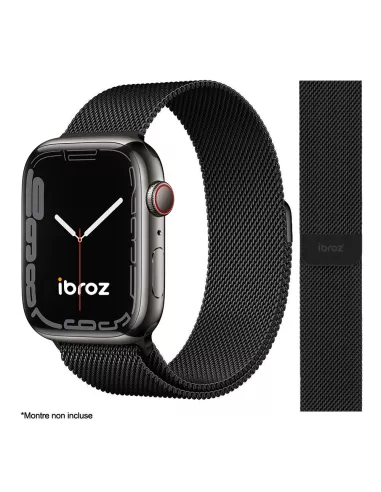 Bracelet Apple Watch 8, 7, 6, SE, 5, 4, 3 - Maille milanaise acier ...