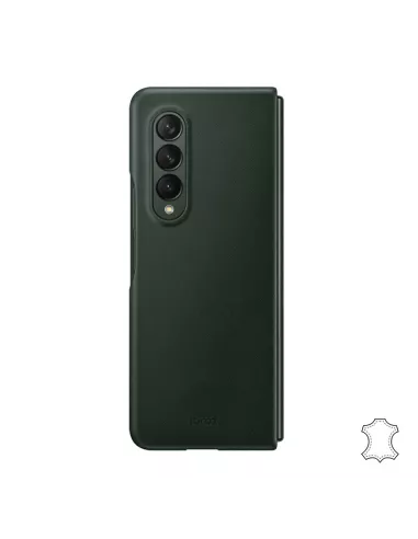 Samsung Galaxy Z Fold 3 (5G) - Etui Flip Cuir Véritable - Vert Sequ...
