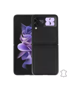 Samsung Galaxy Z Flip 3 (5G) - Flip Case Genuine Leather - Black | Ibroz