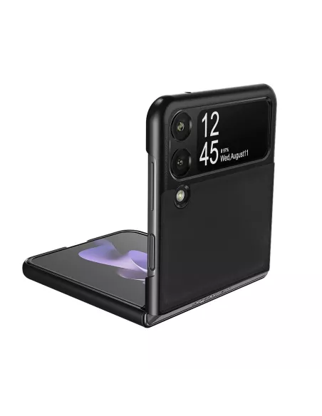 Samsung Galaxy Z Flip 3 (5G) - Flip Case Genuine Leather - Black | Ibroz