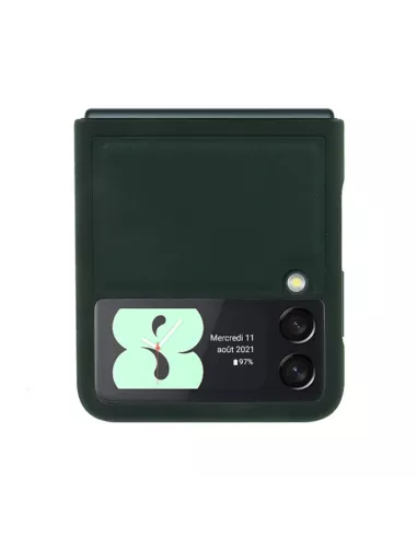 Samsung Galaxy Z Flip 3 (5G) - Etui Flip Cuir Véritable - Vert Sequ...