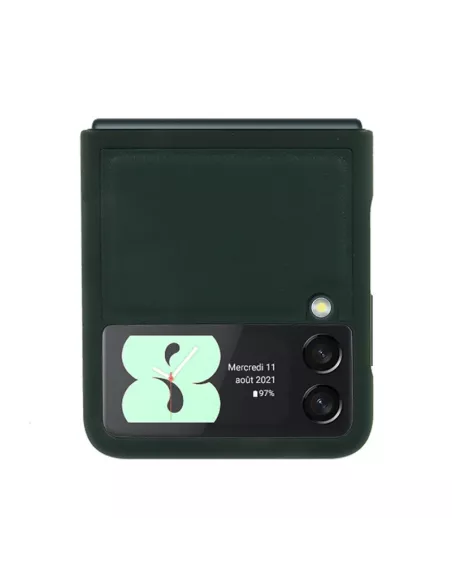 Samsung Galaxy Z Flip 3 (5G) - Etui Flip Cuir Véritable - Vert Sequ...