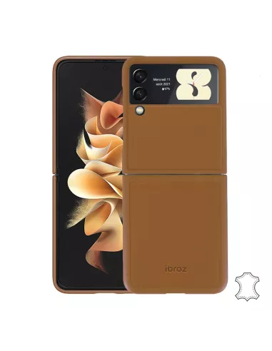 Samsung Galaxy Z Flip 3 (5G) - Etui Flip Cuir Véritable - Camel | I...