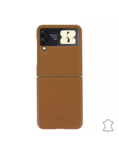 Samsung Galaxy Z Flip 3 (5G) - Flip Case Genuine Leather - Camel | I...