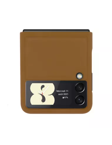 Samsung Galaxy Z Flip 3 (5G) - Flip Case Genuine Leather - Camel | I...