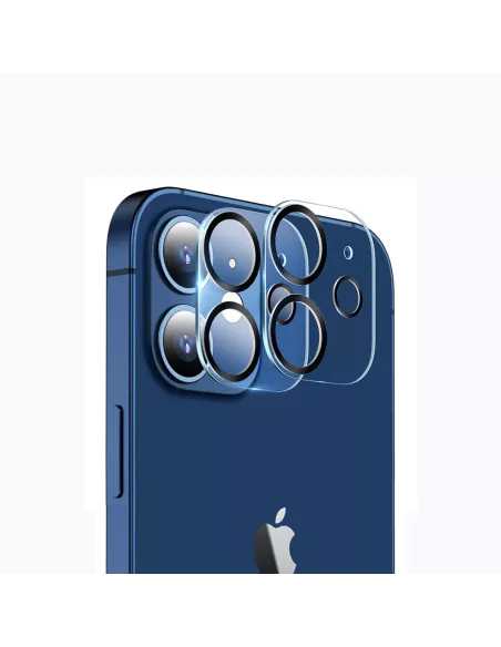 Lot de 2 Protections objectif caméra pour iPhone 12 en verre trempé...
