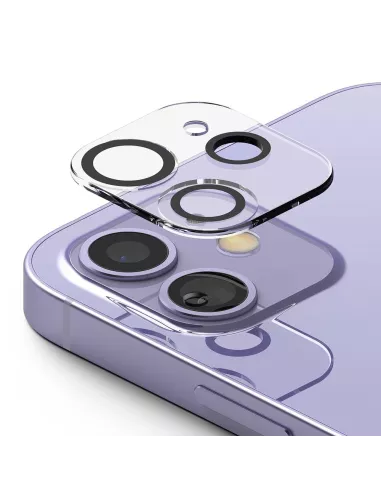 Lot de 2 Protections objectif caméra pour iPhone 12 en verre trempé...