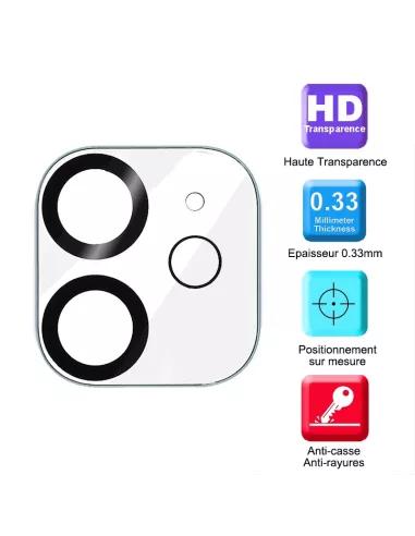 Lot de 2 Protections objectif caméra pour iPhone 12 Mini en verre t...