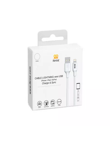 Câble iPhone, iPad, AirPod - Lightning vers USB type A - Charge et ...