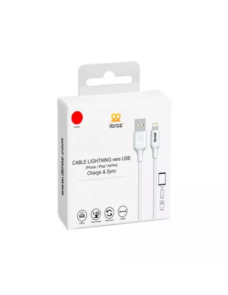 Câble iPhone, iPad, AirPod - Lightning vers USB type A - Charge et ...