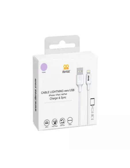 Câble iPhone, iPad, AirPod - Lightning vers USB type A - Charge et ...
