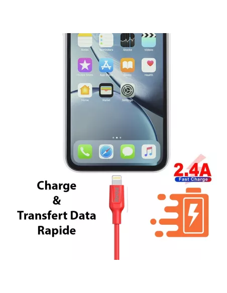 iPhone, iPad, AirPod cable - Lightning to USB type A - Charge and ...