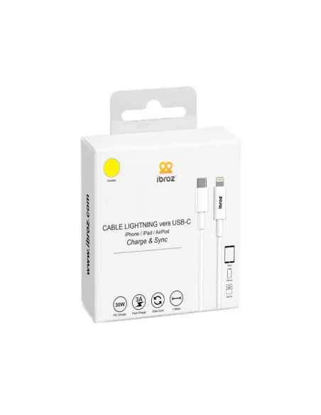 iPhone, iPad, AirPod cable - Lightning to USB-C (30W-3A) - Fast C...
