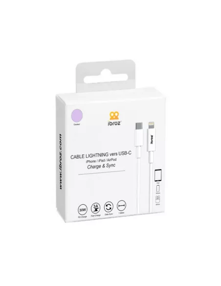 Câble iPhone, iPad, AirPod - Lightning vers USB-C (30W-3A) - Fast C...