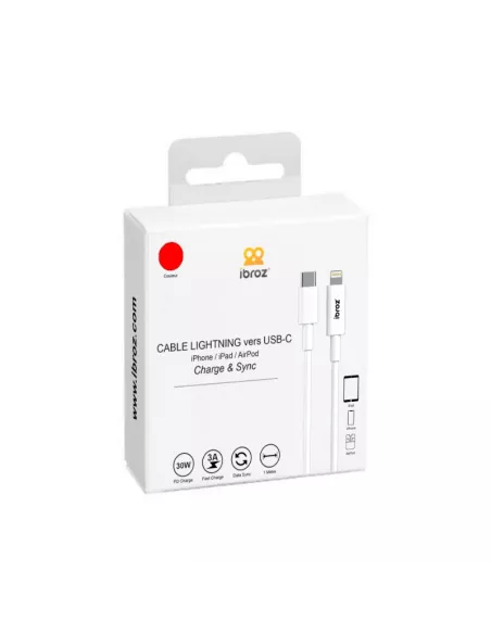 Câble iPhone, iPad, AirPod - Lightning vers USB-C (30W-3A) - Fast C...