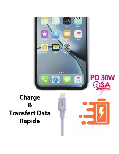 iPhone, iPad, AirPod cable - Lightning to USB-C (30W-3A) - Fast C...