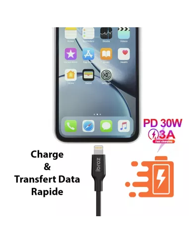 iPhone, iPad, AirPod cable - Lightning to USB-C (30W-3A) - Fast C...