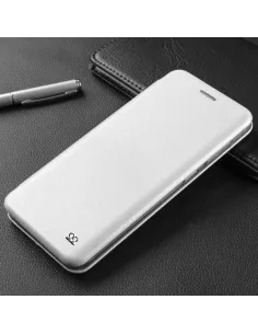 Oppo Reno 6 Folio Clam Leather Case + 9H Tempered Glass - White | Ibroz 2